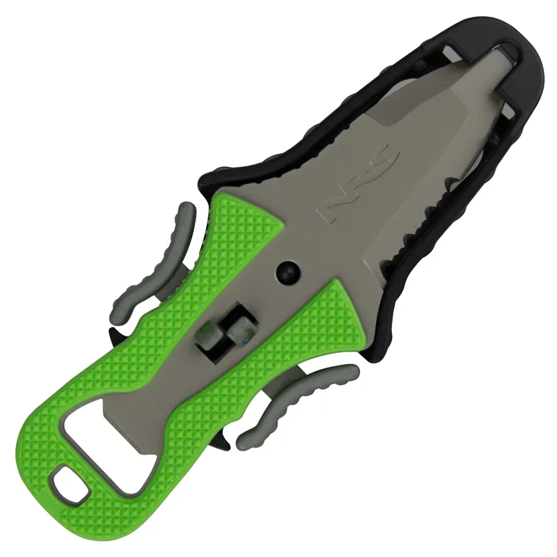 NRS Co-Pilot Clip on Blunt Tip Knife in Green