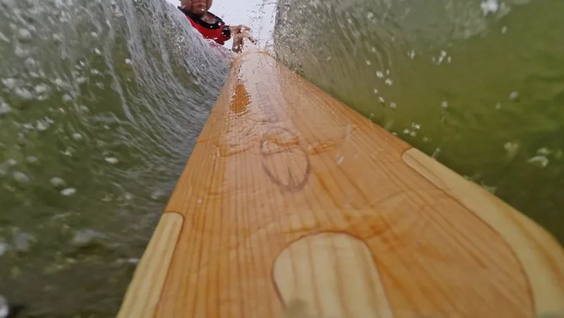 Nanook Greenland Wooden Sea Kayak Paddle with BoneEdge GLOW -1 Piece-7