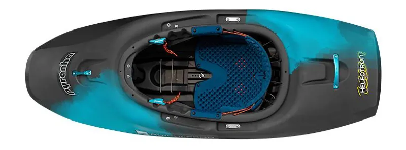 2025 Pyranha x GuiGui Helectron Small Freestyle Kayak in Black/Teal