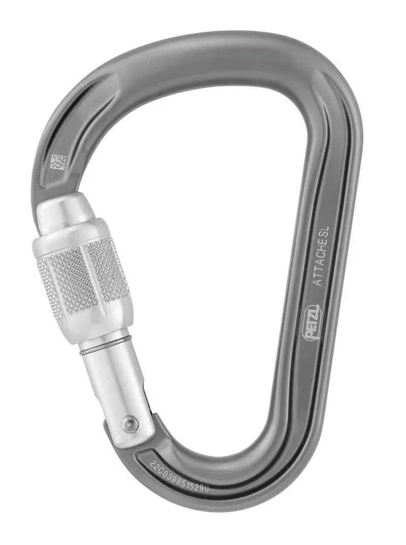 2025 Petzl ATTACHE screw-lock multi-use carabiner in grey-1