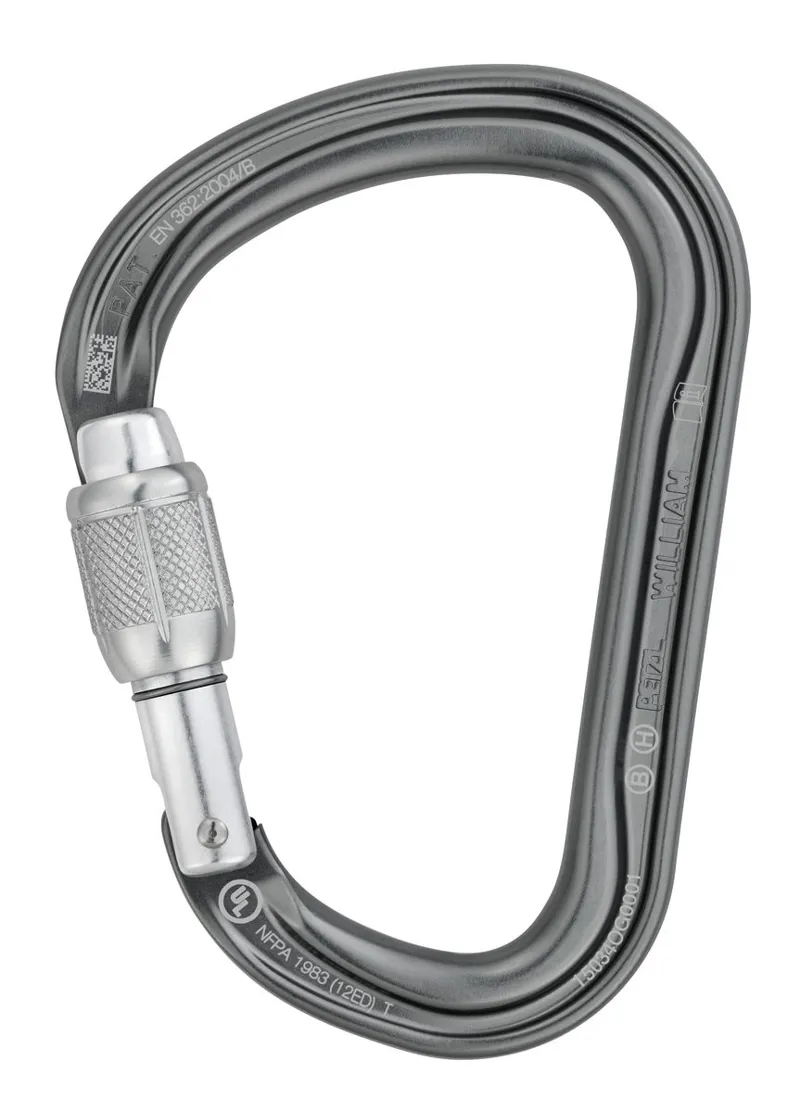 2025 Petzl WILLIAM Large Screw-Lock Carabiner in Grey-1