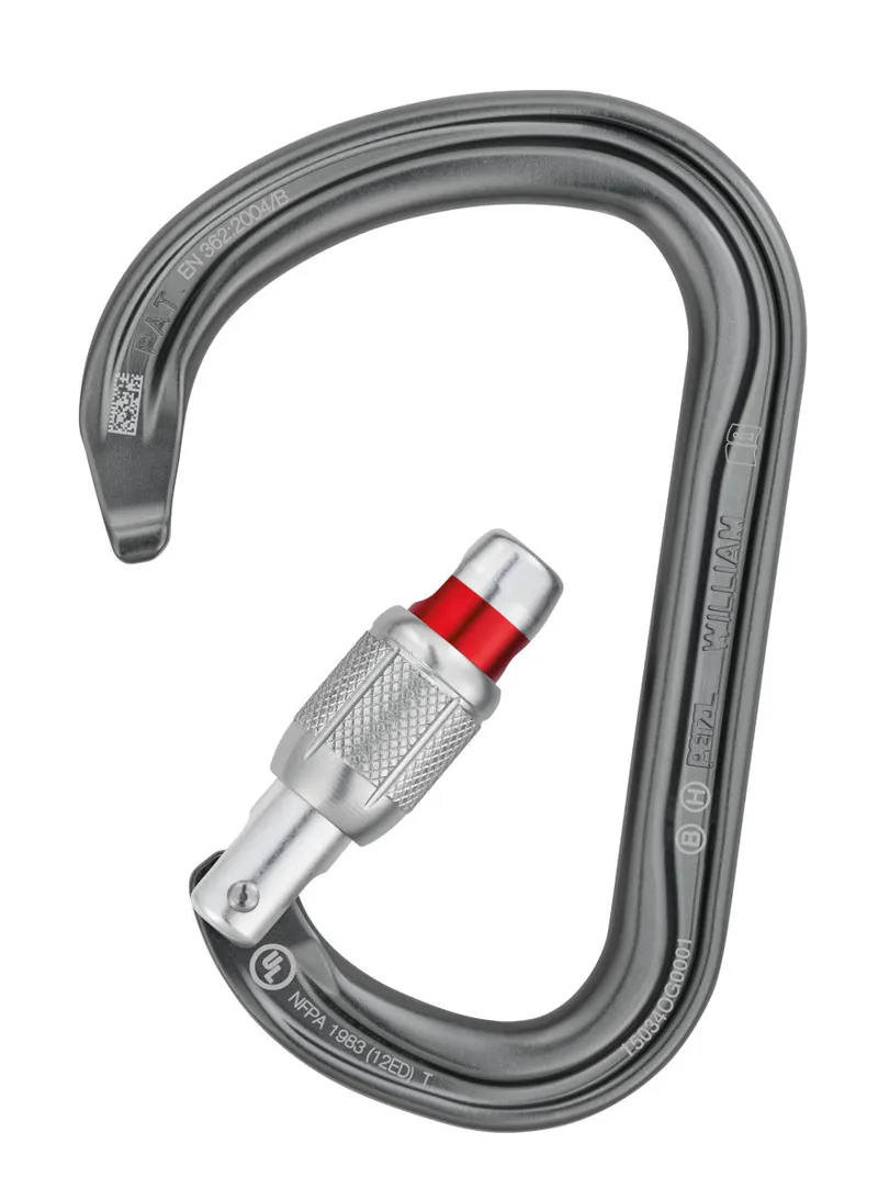 2025 Petzl WILLIAM Large Screw-Lock Carabiner in Grey-2