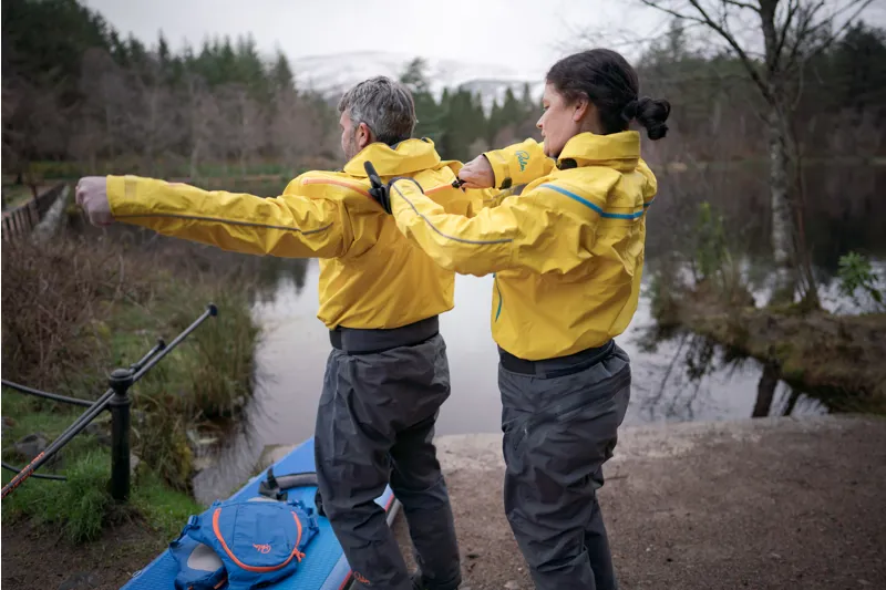 2025 Palm Equipment Mens Bora Touring Kayaking and SUP Dry Suit in Yellow-2