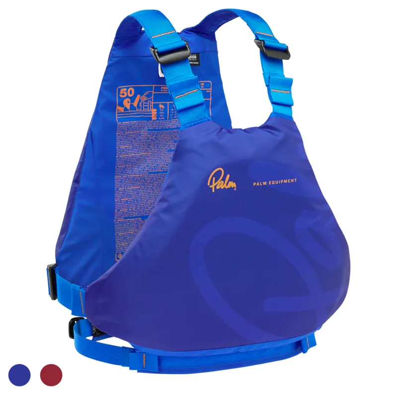 2024 Palm Equipment Ace Low Profile 70N Buoyancy Aid in Blue or Red XXS