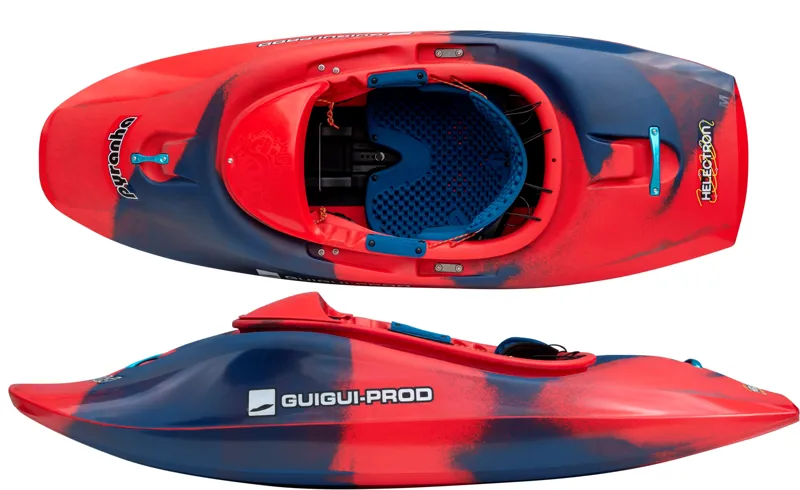 2025 Pyranha x GuiGui Helectron Freestyle Kayak in Rosella Red