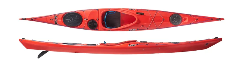 2025 P and H Leo 16ft Cruising Sea Kayak in MZ3 in Scarlet