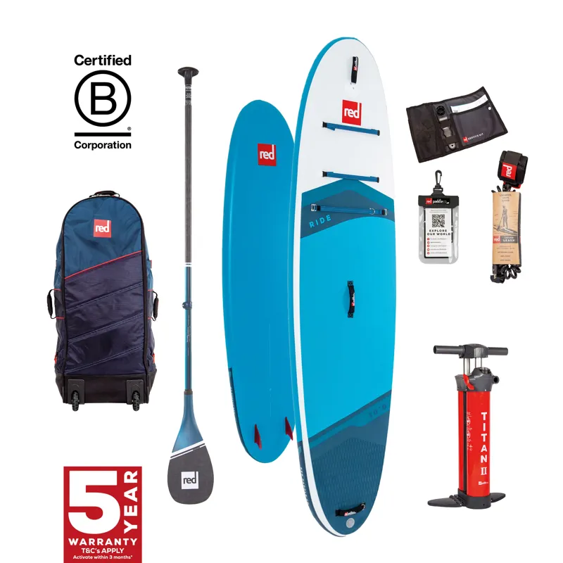 2023 Red Paddle Co Ride 10.6 SUP Package with Prime Paddle in Blue