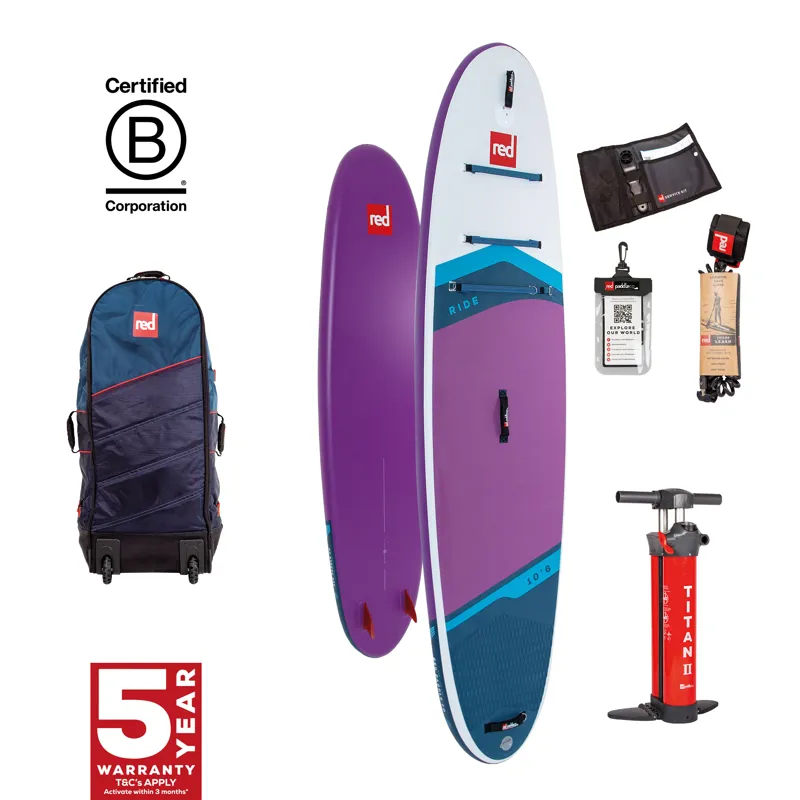 2025 Red Paddle Co 10.6 Ride MSL Inflatable Paddleboard Package In Purple
