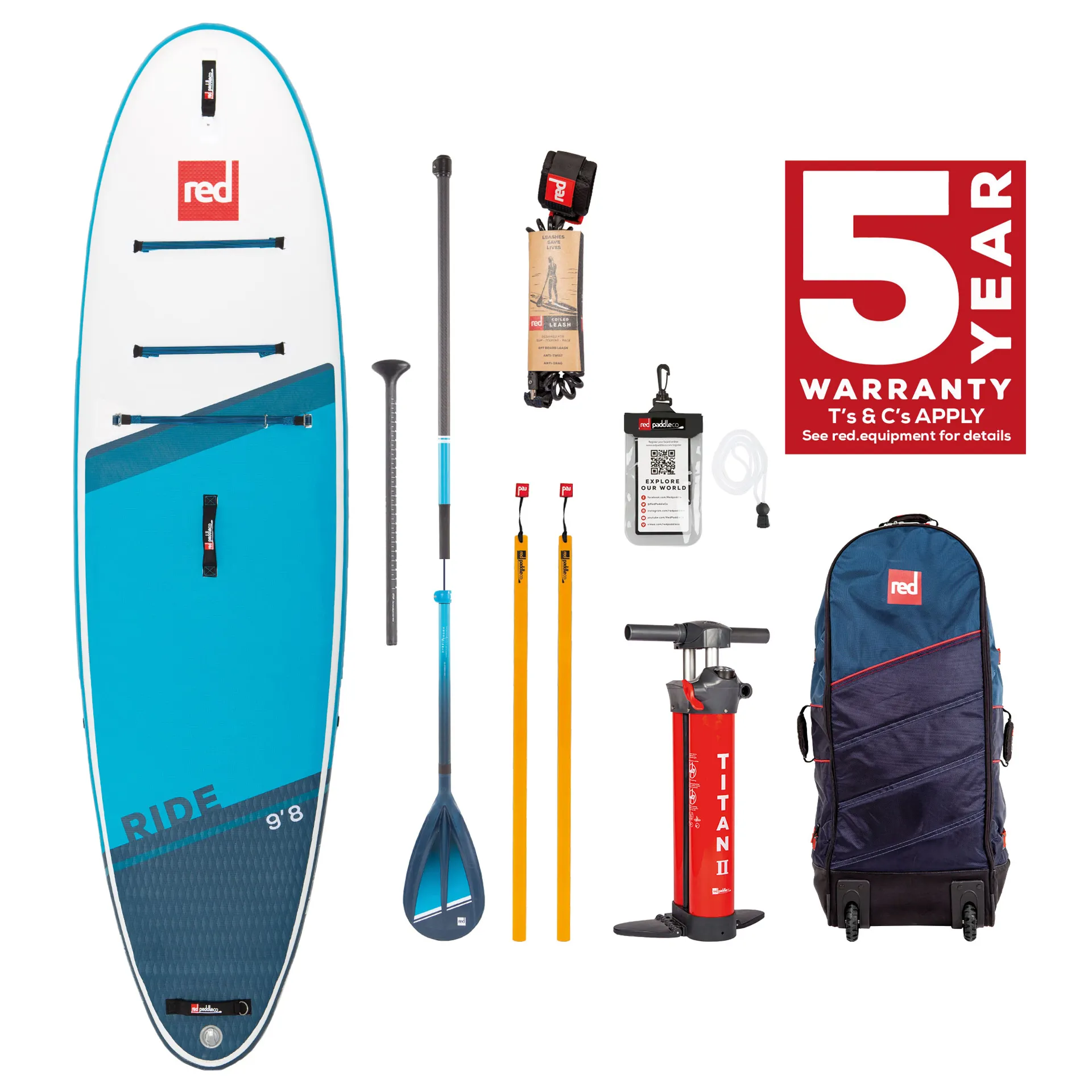 Red Paddle Co Ride 9.8 All Round Inflatable SUP Package Deal 