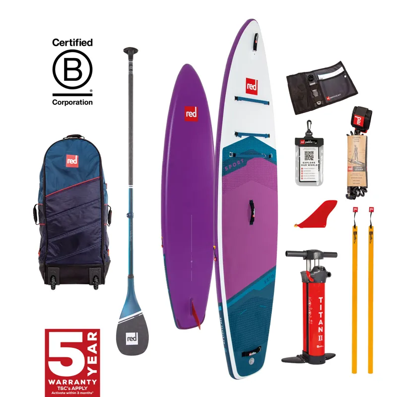 2023 Red Paddle Co Sport 11.0 Touring SUP Package with Prime Paddle in Purple
