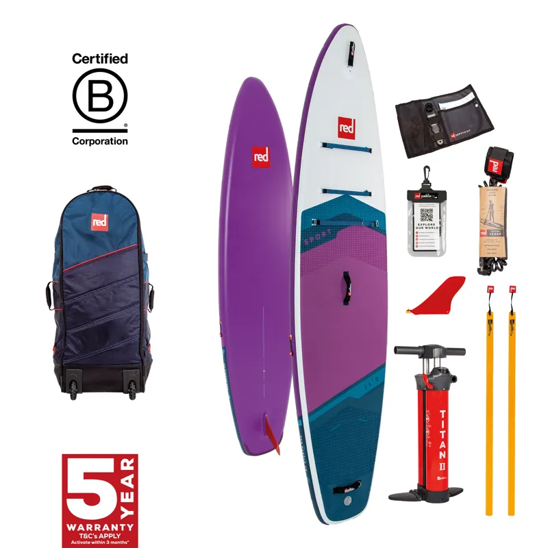 2023 Red Paddle Co Sport 11.3 Touring SUP Package with No Paddle in Purple