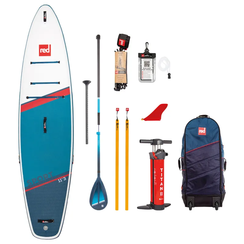 Red Paddle Co Sport 11 3 Touring Inflatable SUP Package Deal Blue