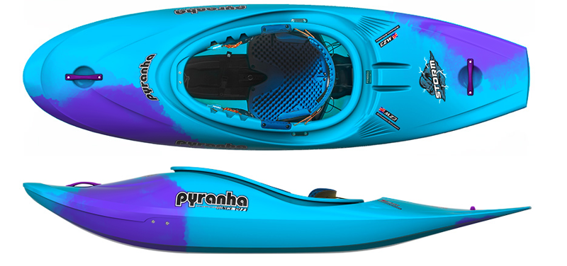 2026 New Pyranha Storm Half-Slice River Play Kayak Cotinga Blue Elite