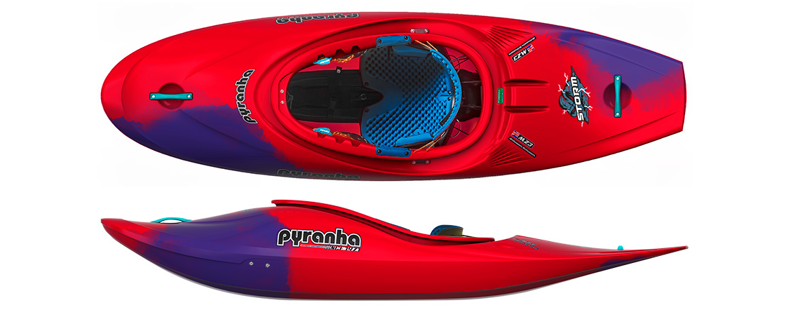 2026 New Pyranha Storm Half-Slice River Play Kayak Rosella Red Elite