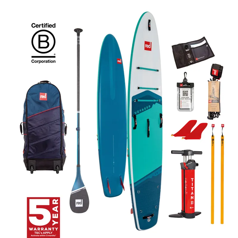 2023 Red Paddle Co Voyager 12.0 Touring SUP Package with Prime Paddle