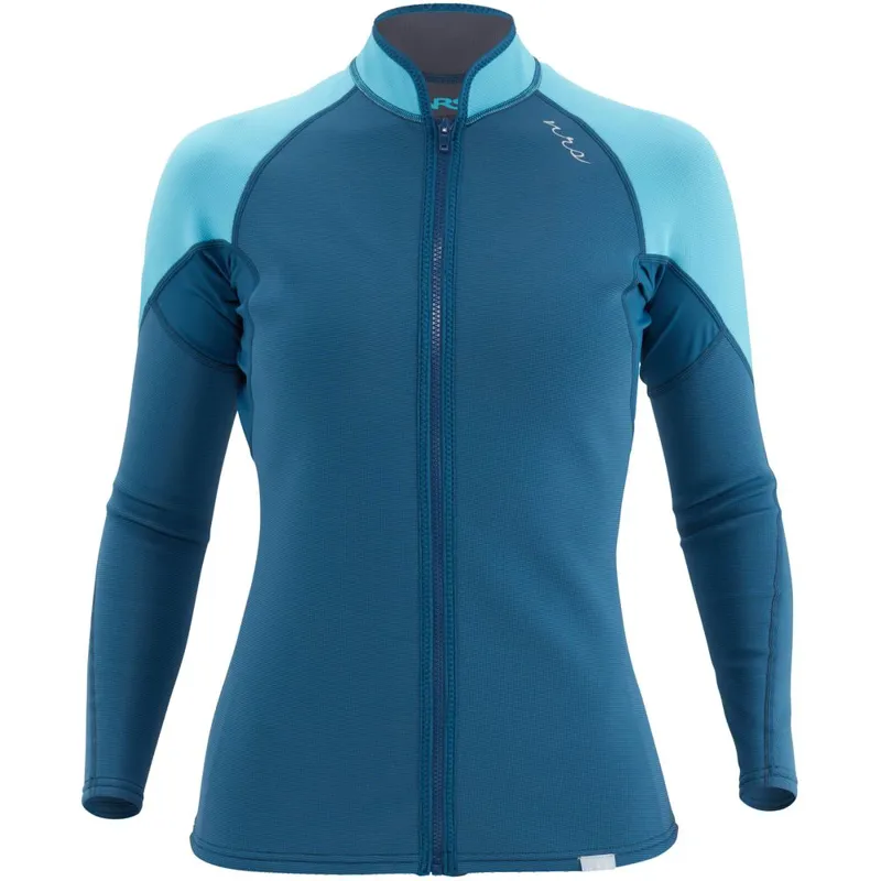 2024 NRS Womens HydroSkin Lined Jacket for Paddlesports in Poseidon-1