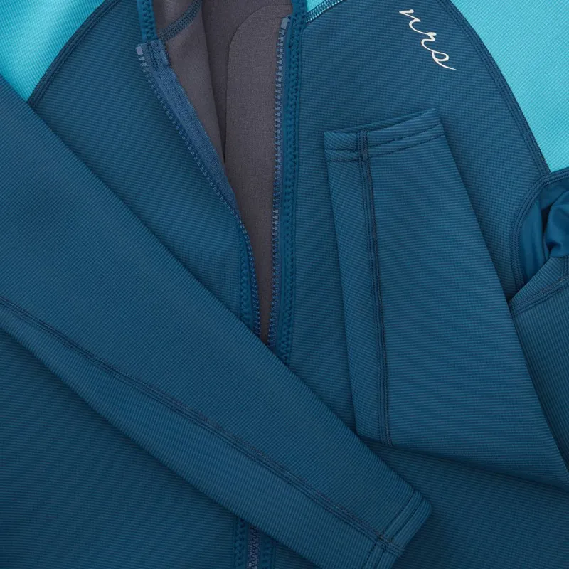 2024 NRS Womens HydroSkin Lined Jacket for Paddlesports in Poseidon-6