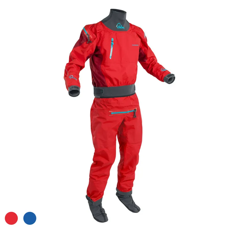 2021 Palm Equipment Atom Mens Immersion Whitewater Suit in Red or Blue