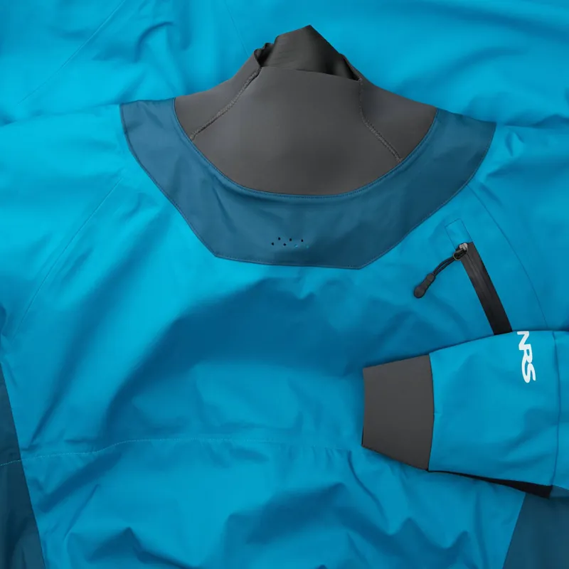 2022 NRS Mens Flux Whitewater Twin Waist Dry Top - Fjord Small-1