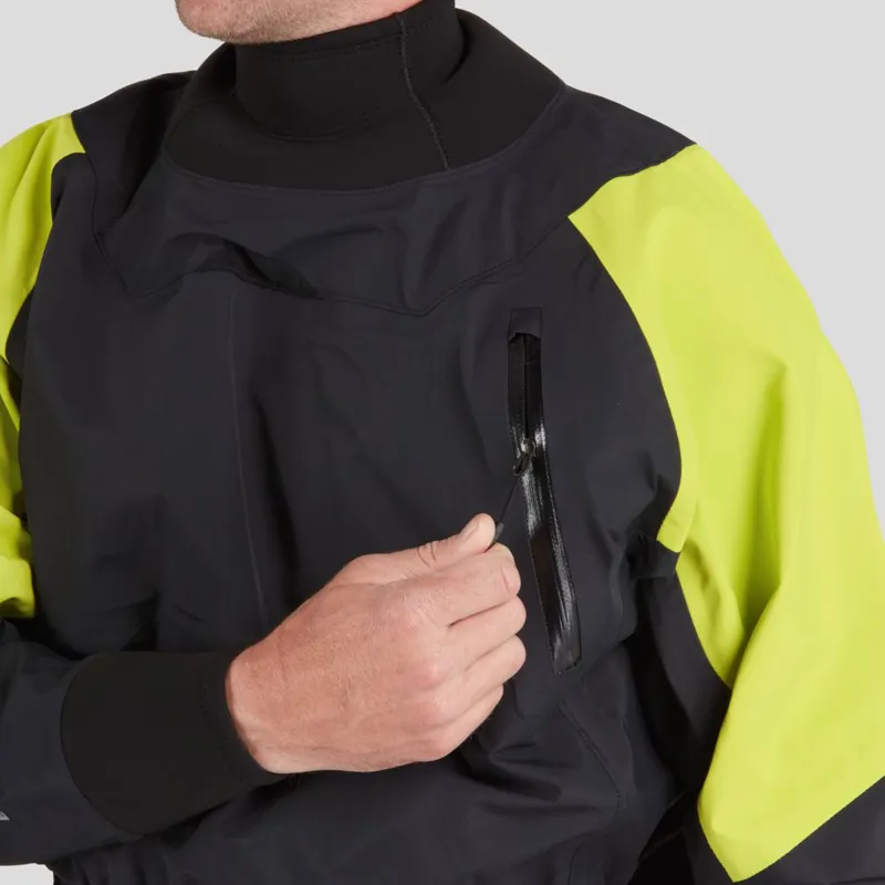 2024 NRS Mens Flux Whitewater Kayaking Dry Top in Black-4