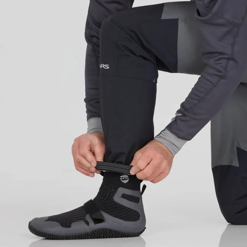 2024 NRS Mens Freefall Mid-weight Paddling Trousers with Socks in Grey-3