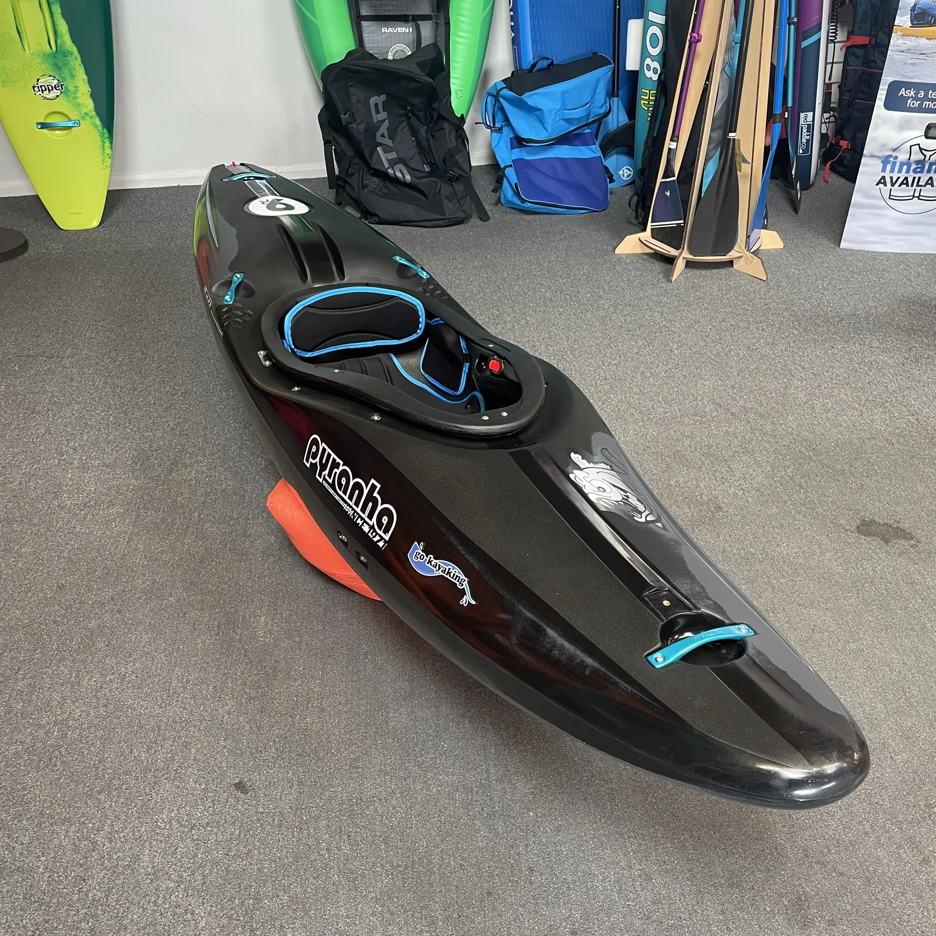 Pyranha Kayaks 9R I Medium Whitewater River Kayak in Black Grey