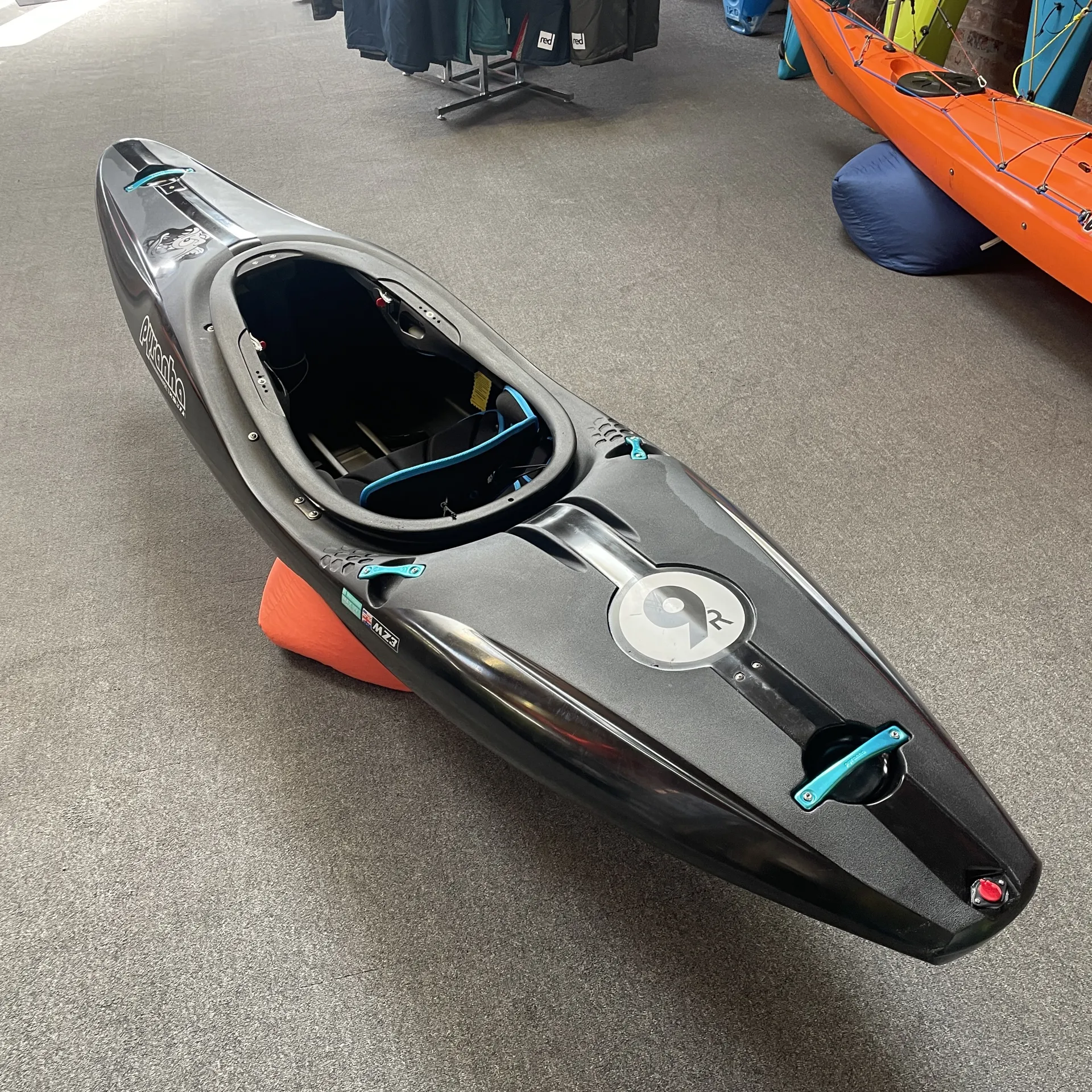 Pyranha Kayaks 9R I Medium Whitewater River Kayak in Black Grey