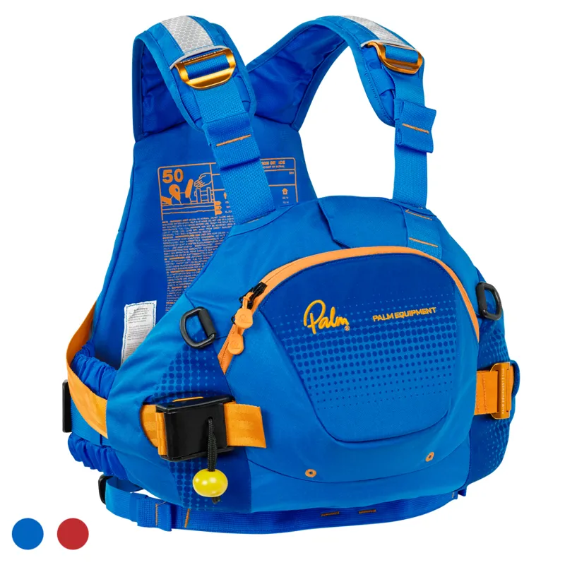 2021 Palm Equipment FXr Whitewater Buoyancy Aid in Blue or Red