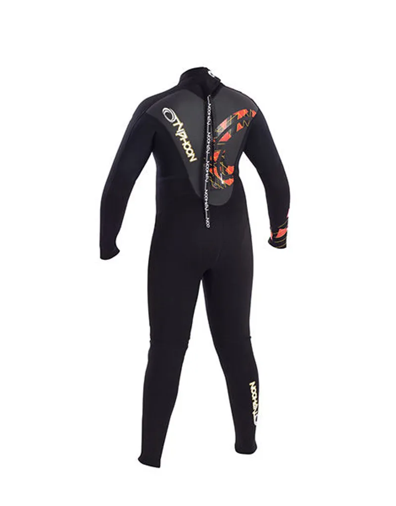 2018 Typhoon Storm 3mm Boys Full Wet Suit Orange-8