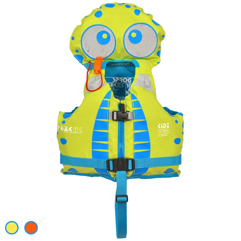 2021 Peak UK Kidz Zip Childs Life Jacket in Yellow or Orange