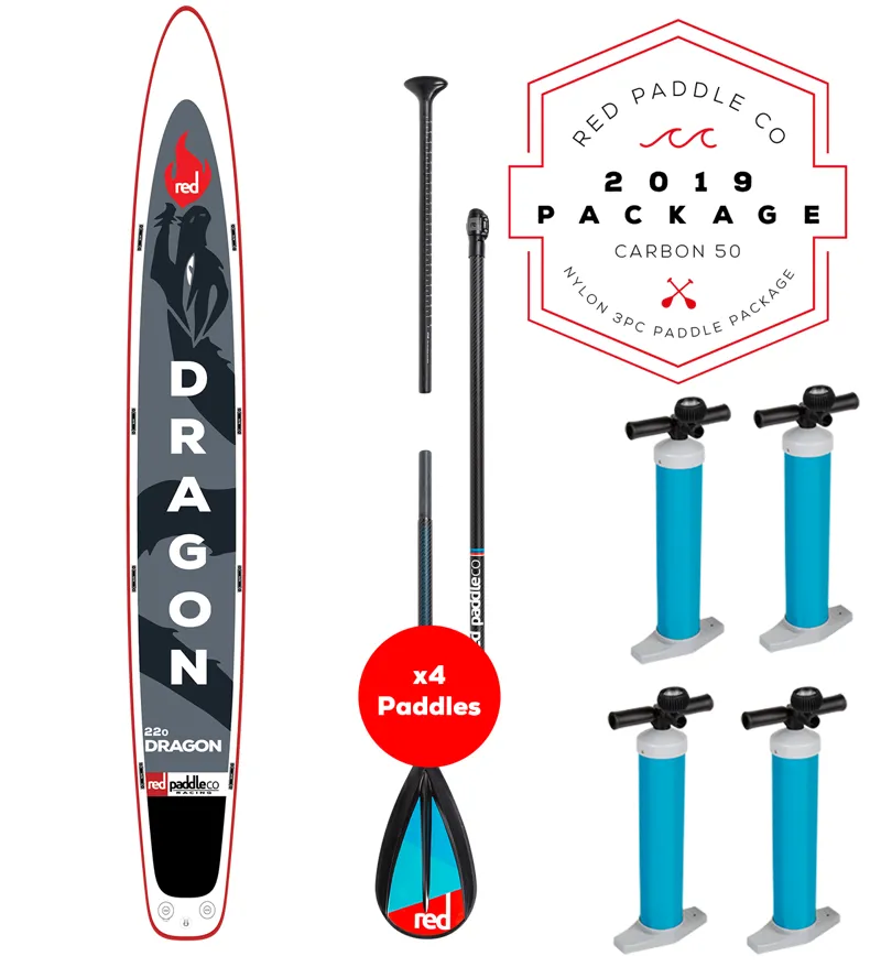 2019 Red Paddle Co Dragon Multiperson Race SUP - Package Deal