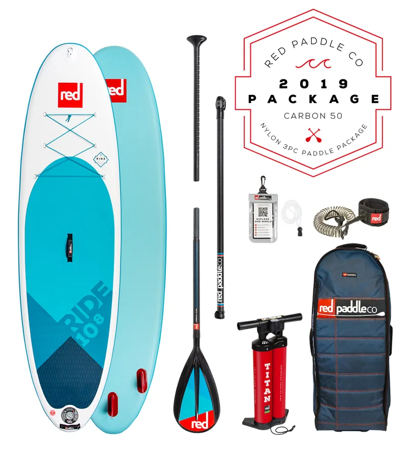2019 Red Paddle Co Ride 10 8 x 34 SUP Board - Package Deal