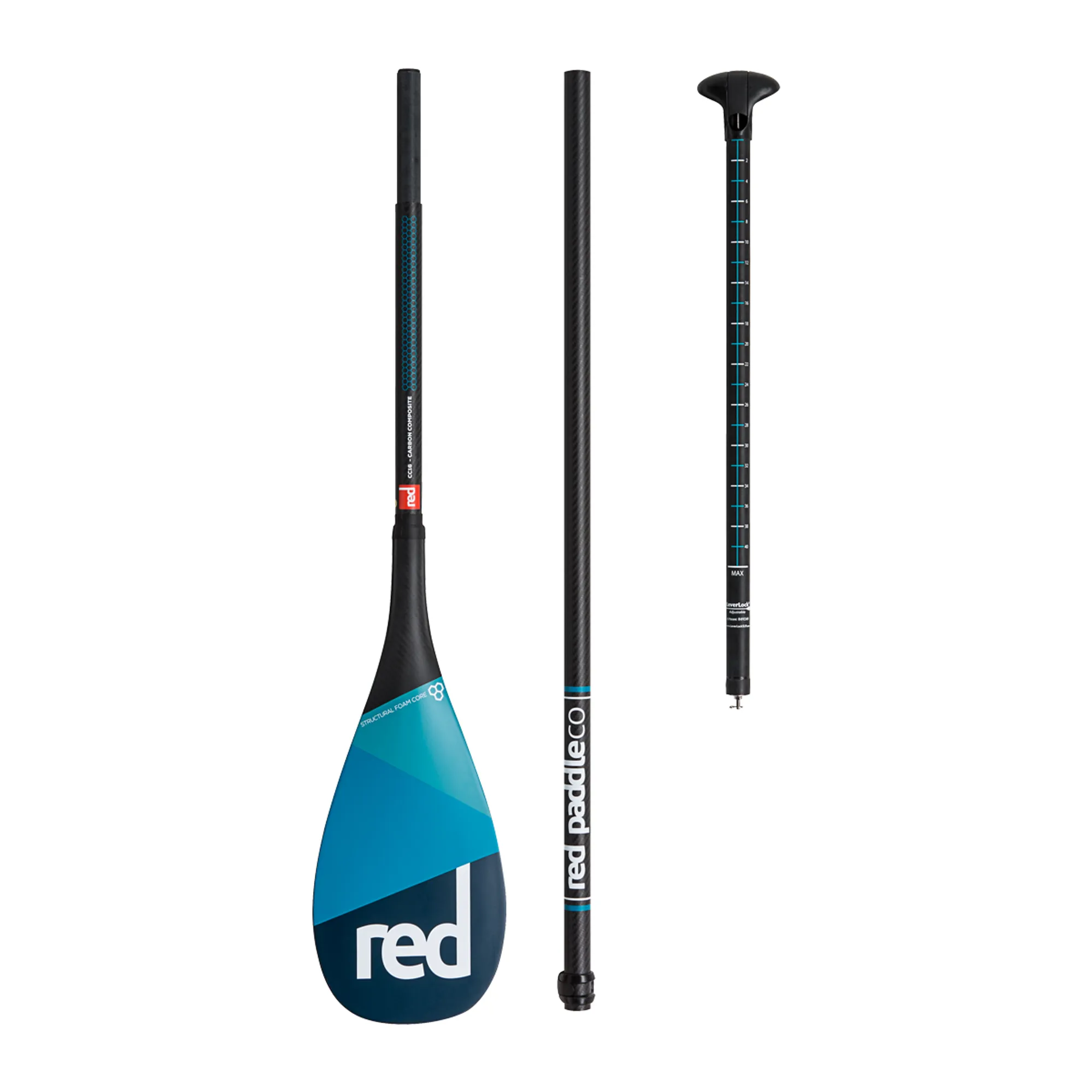 Red Color Paddle 2018 Red Paddle Co. Carbon 3pc Vario Paddle
