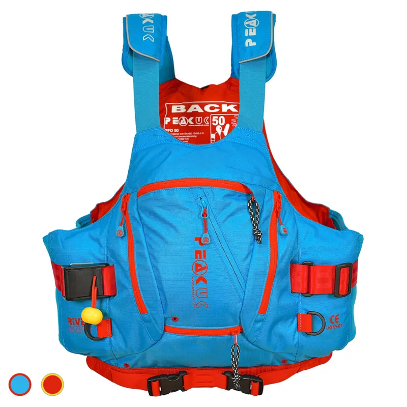2021 Peak UK River Guide White Water Buoyancy Aids in Blue or Red