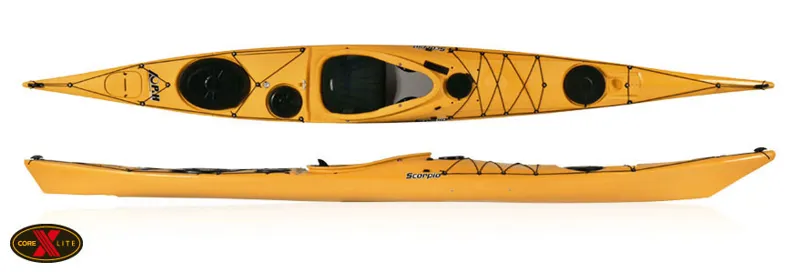 2021 P and H Scorpio Expedition Sea Kayak in CoreLite X with Skudder-1