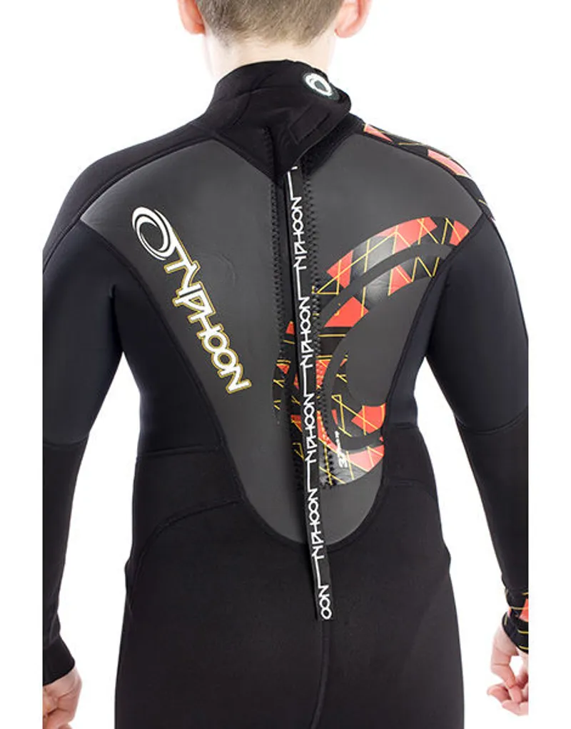 2018 Typhoon Storm 3mm Boys Full Wet Suit Orange-10