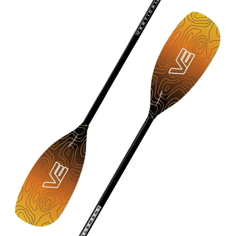 2025 VE Paddles Glass Creeker Whitewater Paddle with Glass Shaft in Sunrise