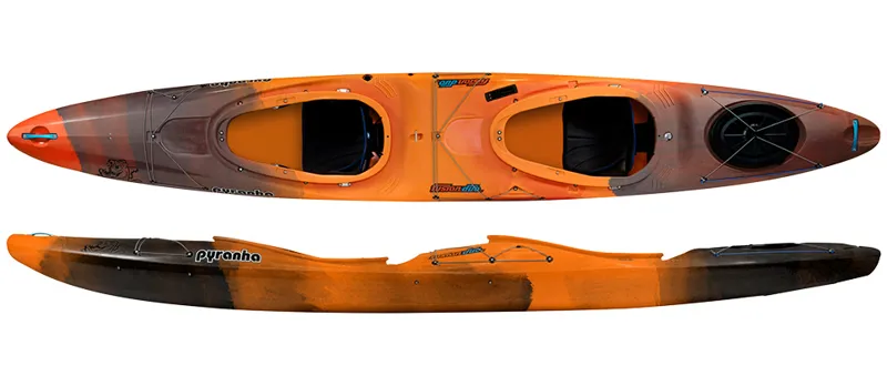 2023 Pyranha Fusion Duo Cross Over Sit in Kayak Fire Ant