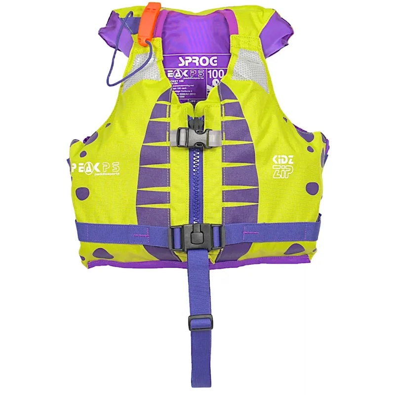 2024 Peak PS Kidz Zip ISO Approved Childrens Life Jacket in Lime-1