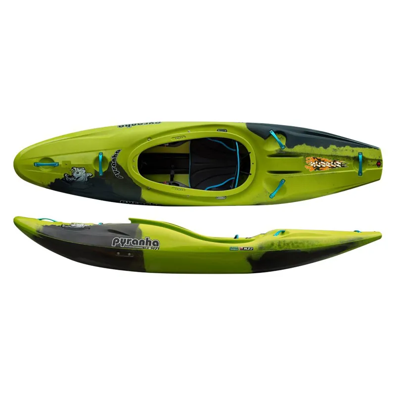 Pyranha Scorch Whitewater River Running Kayak in Smoking Gecko