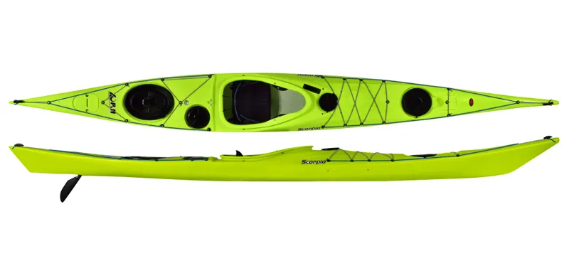 2024 P and H Scorpio Expedition Sea Kayak with Skeg Lizard Green
