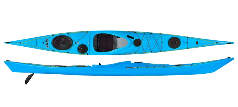 2025 PH Scorpio Expedition Sea Kayak with Skudder in Tahoe Blue