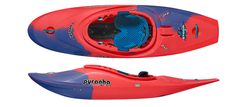 2026 New Pyranha Storm Half-Slice River Play Kayak Rosella Red Elite