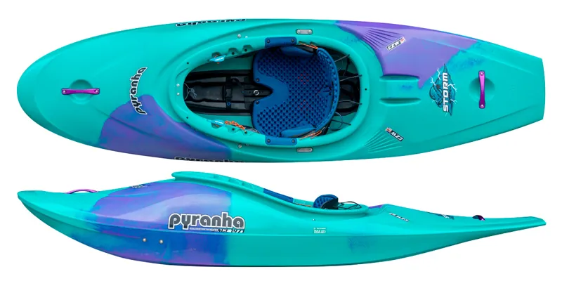 2026 New Pyranha Storm Half-Slice River Play Kayak Purple Mint Elite