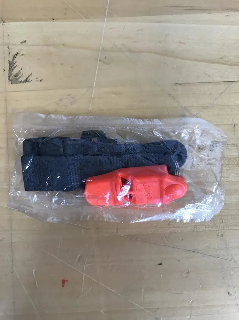 Rescue Whistle Red With Lanyard