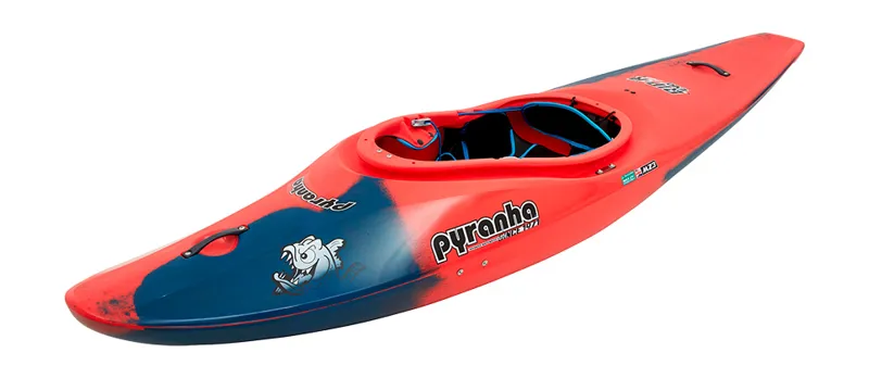 2025 Pyranha Kayaks Rip-R Evo 2 Kayak Cross with Fins Rosella Red-1