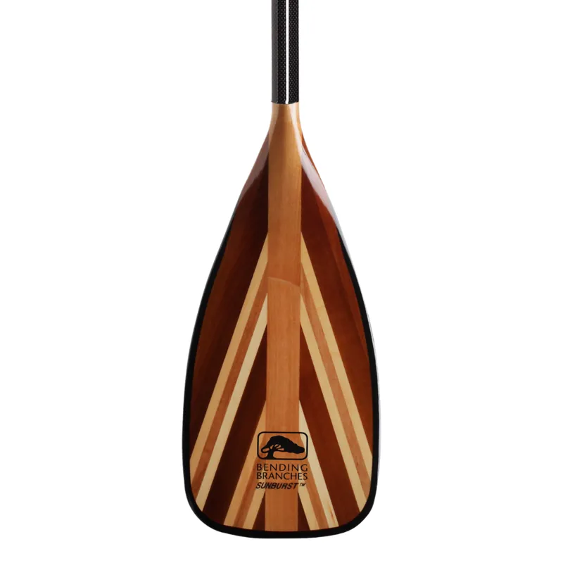 Bending Branches Sunburst Wooden Canoe Paddle with Lightweight Carbon Shaft