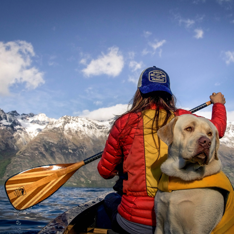 Bending Branches Sunburst Wooden Canoe Paddle with Lightweight Carbon Shaft-4
